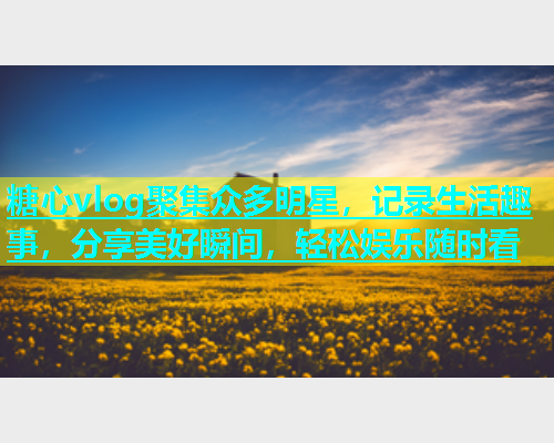 糖心vlog聚集众多明星，记录生活趣事，分享美好瞬间，轻松娱乐随时看